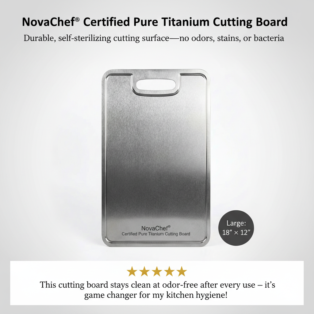 NovaChef® Certified Pure Titanium Cutting Board