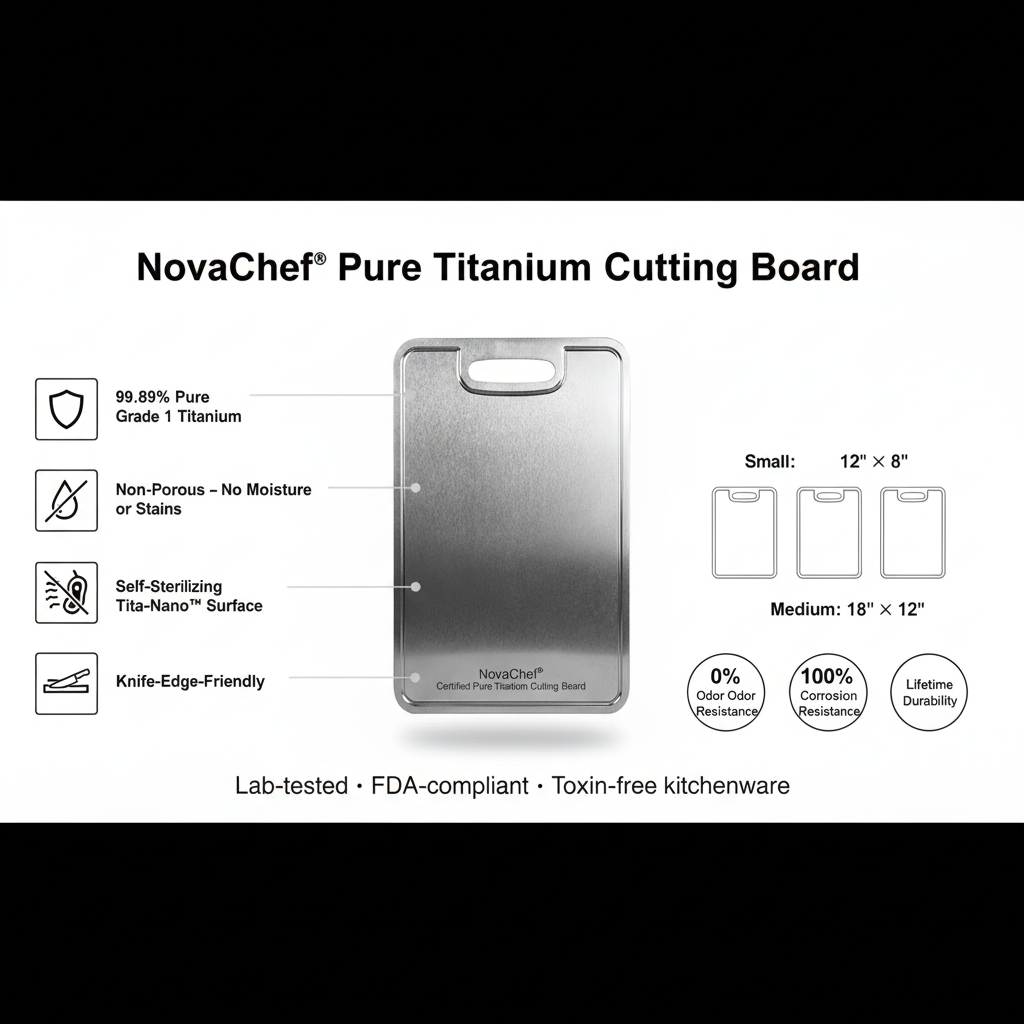 NovaChef® Certified Pure Titanium Cutting Board